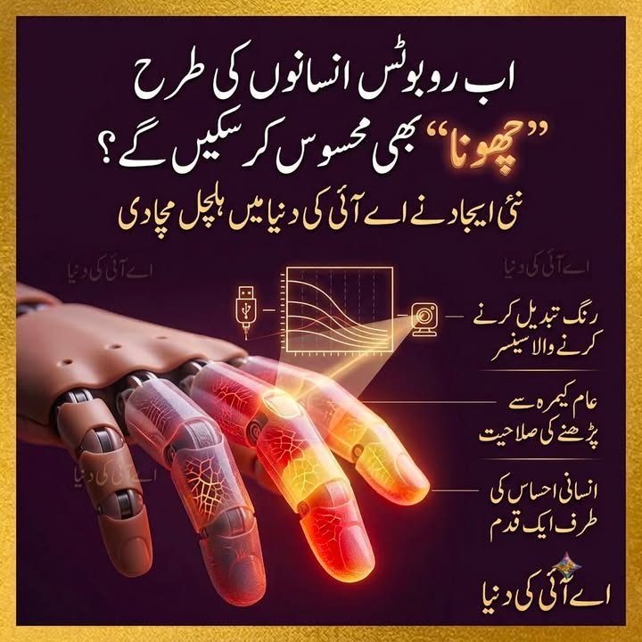 اب روبوٹس انسانوں کی طرح “چھونا” بھی محسوس کر سکیں گے؟ نئی ایجاد نے اے آئی کی دنیا میں ہلچل مچا دی